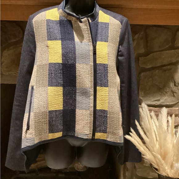 NWOT BCBG MAXAZARIA DENIM PATCHWORK JAKOB MOTO JACKET SZ. S - Picture 7 of 14